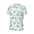 thumbnail image 6 of Wukai Leaf Print Green Print Men's Short-Sleeved Mesh T-Shirt,Quick-Dry Short Sleeve Workout T-Shirt-6X-Large, 6 of 8