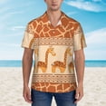 thumbnail image 4 of Giraffe Animal Retro Hawaiian Shirts For Men, Summer Short-Sleeve Relaxed-Fit Button-Down Shirts Medium, 4 of 9