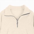 thumbnail image 4 of TOWED22 Girls Half Zip Sweatshirt Solid Fleece Quarter Zip Pullover Hoodis Fall Clothes for Teen Girls Thumb Hole,3-4 Y, 4 of 6