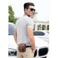 thumbnail image 2 of Small Waist Packs Men Phone Waist Pouch Leather Fanny Pack Waterproof Business Travel Running Cycling Sports Belt Bag Brown, 2 of 5