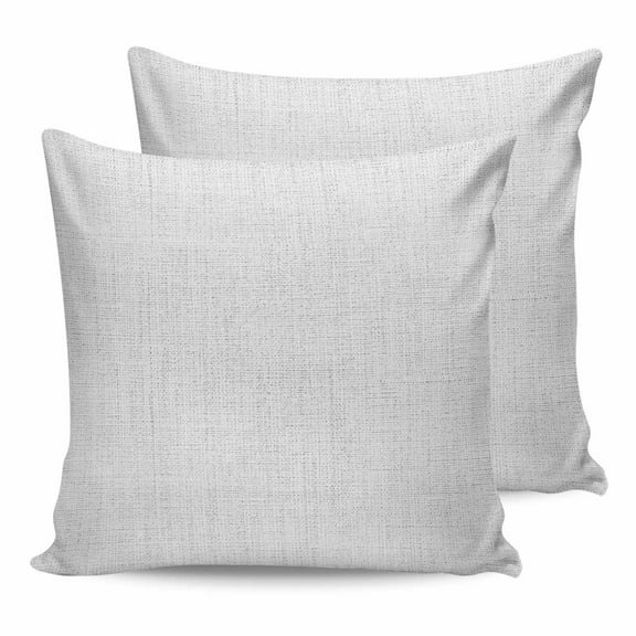 Outdoor Waterproof Throw Pillow Covers Set of 2 White Linen Texture Decorative Pillowcases Square Outdoor Pillows Cushion Case 18x18 Inch Vintage Solid Color Patio Pillows for Couch Sofa Bed Garden