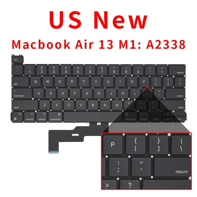 2020 New Laptop A2338 Keyboard For Macbook Pro Retina 13" M1 A2338 Keyboard Replacement US RU UK FR SP IT GER SE Layout EMC 3578 US New