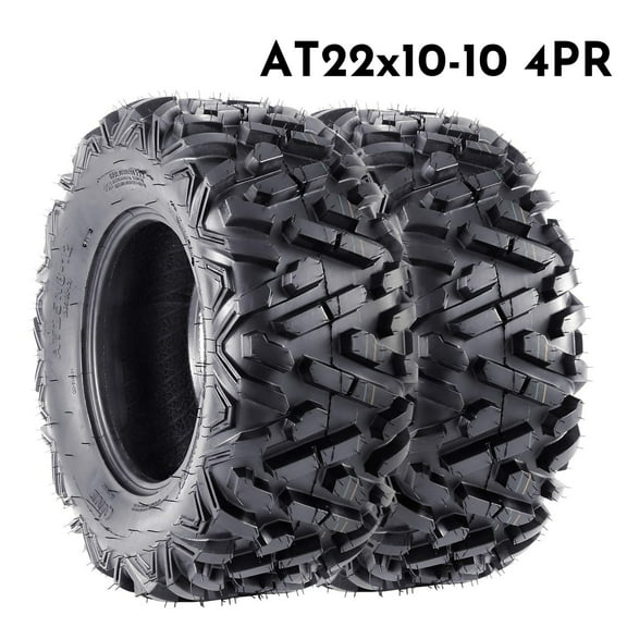 M optimized Set of 2 QD518 22x10-10 22x10x10 4 Ply M/T ATV UTV Mud Tire Off-Road Tires All-Terrain, Tubeless Black