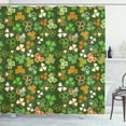 thumbnail image 1 of Ambesonne Nature Shower Curtain, Lucky Clover, 69"Wx84"L, Green and Orange, 1 of 3