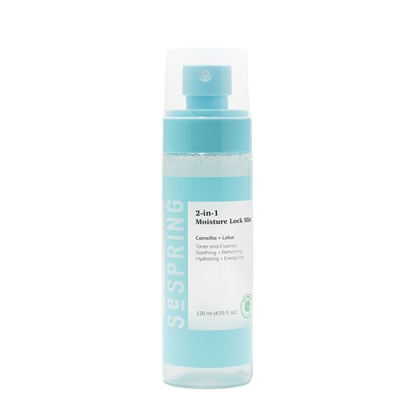 SESPRING Tónico facial y esencia 2 en 1 Moisture Lock Mist Cuidado de la piel coreano formulado con camelia y tóner coreano de loto Belleza limpia Vegano Sin crueldad y sin parabenos (4.05 onzas líqui
