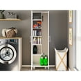 thumbnail image 3 of White Cleaning Cabinet With Five Shelves And Broom Items - Store Arrange Your Supplies, 71.3" High, Solid Wood + , Engineered Keep Gear Neat,, 3 of 5