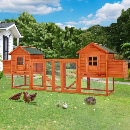 YODOLLA 123” Large Wooden Chicken Coop For 6 8 chickens Chicken Coop Clearance with Nesting Boxes