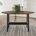 thumbnail image 4 of Pearson Table Basse Hexagonale Moderne en Bois et Métal pour Extérieur, Brun Foncé, 4 of 8