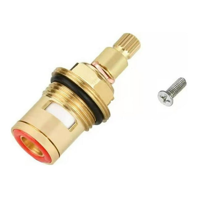 LEFU Faucet Ceramic Cartridge Valve, G1/2" Brass Tap Ceramic Disc Cartridges Replacement Faucet Cartridge Replacement for Hot Cold Water for Bathroom Kitchen Tap - 1016SZ Forward (Red 1Pcs)