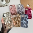 thumbnail image 2 of for iPhone 12 Case,Pleated Water Ripple Chrome Wave Pattern Soft Compatible with iPhone Case (Pink,iPhone 12), 2 of 7