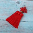 thumbnail image 1 of Hilo hecho a mano nudo chino borla DIY marcapáginas borlas coche entrega decoración, rojo Hugo Borlas de nudo chino, 1 of 10