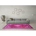 thumbnail image 3 of Ahgly Company Indoor Round Medallion Pink Traditional Area Rugs, 7' Round, 3 of 4