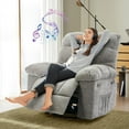 thumbnail image 2 of Studyset Recliner Chair, 360° Swivel Rocker Chair for Small Spaces,Upholstered Fabric Glider Nursery Chair with Side Pockets for Living Room,Q235 Steel Frame,Chenille Fabric, Tool-Free Assembly​, 2 of 6