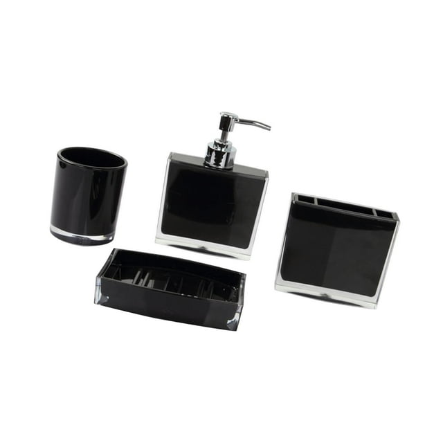Taza dispensadora de jabón perfecl juego de soporte para cepillo de dientes estuche de almacenamiento negro