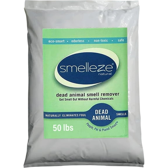 SMELLEZE Natural Dead Animal Smell Removal Granules- 50 lbs.: Eliminate Dead Rodent, Animal & Bird Smell. Safe for Indoor Use