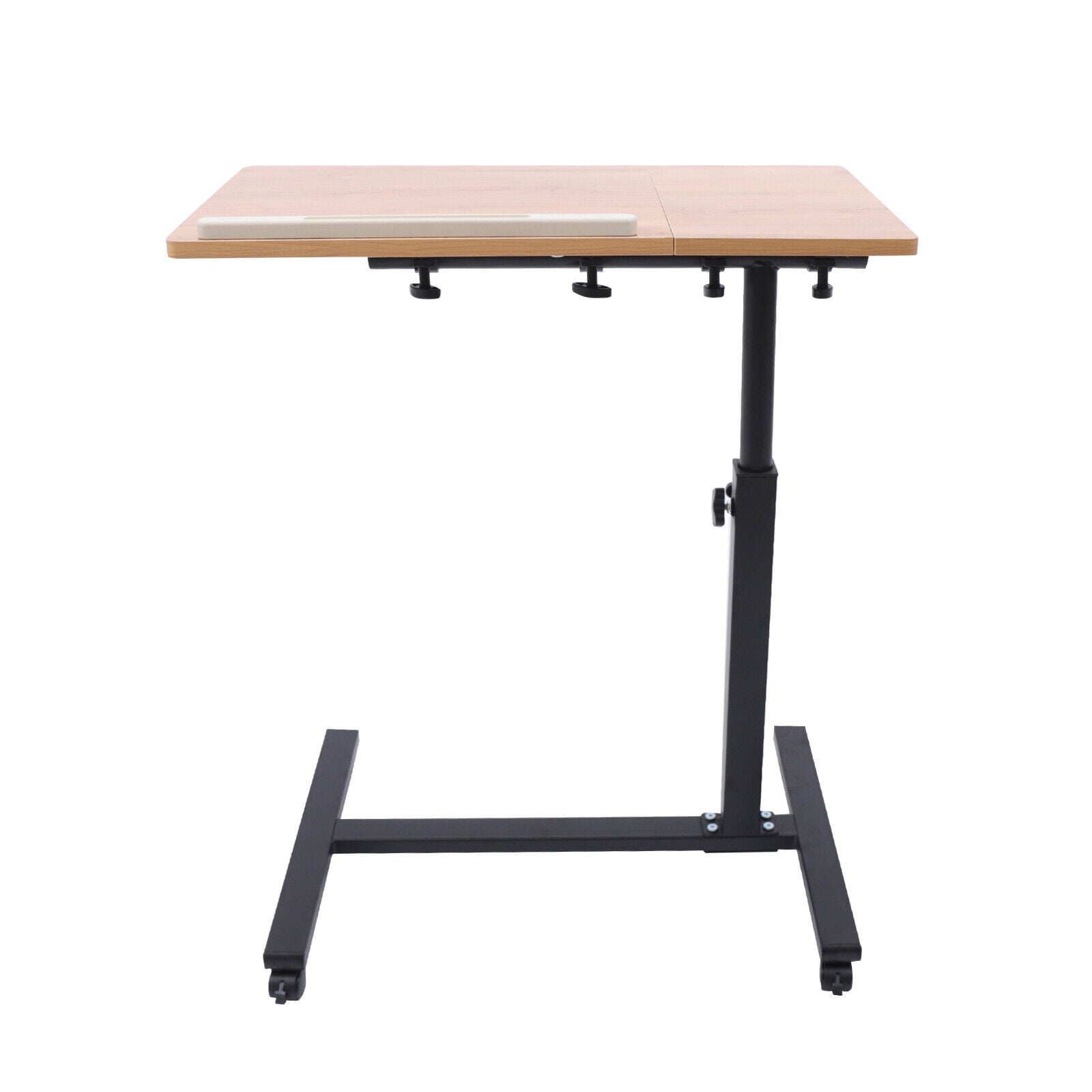 Rolling Mobile Computer Stand Laptop Desk Adjustable Office Table with Wheels