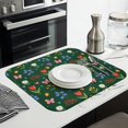 thumbnail image 3 of Pioneer Flower Floral Print Pattern Kitchen Dish Drying Mat 1 Pack, Ultra Absorbent Microfiber Drainer Mat, 16"x18", 3 of 6