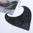 thumbnail image 4 of Woman Triangle Collar Wedding Church Neck Triangle Scarf Lightweight Scarf with Sequins for Banquet Decorative Supplies silver black, 4 of 4