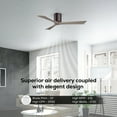 thumbnail image 4 of Matthews Fan Company IR3H-BB-GA-42 Irene 42" Brushed Bronze Hugger Ceiling Fan with 3 Gray Ash Blades, Remote and Wall Control, Indoor/Outdoor Damp Rated, 4 of 6