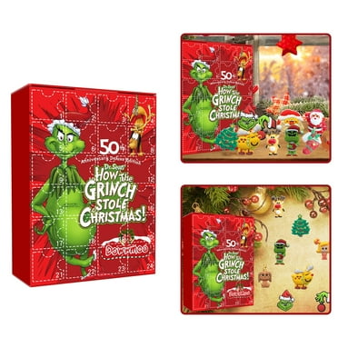 Grinch Christmas Cute Figures Doll Advent Calendar, 2022 Christmas Advent Calendar Contains 24 Gifts, Christmas Countdown Calendar with Surprise Toys, Christmas Collectible Figures Gift for Kids