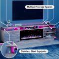 thumbnail image 5 of Waleaf 80" Modern Fireplace TV Stand with 36" Fireplace for TVs Up to 90", 2 Tier TV Console Stand for Living Room, 5 of 7