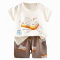 thumbnail image 4 of KPOPLK Kids 2Pcs Summer Clothing Set Baby Boys Short Sleeve Jungle Graphic Tee T-Shirt and Comfy Shorts Outfits for 1-4 Years Size 18-24 Months,White, 4 of 4