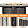 thumbnail image 6 of Nuu Garden Outdoor 43 Inch 50,000 BTU Propane Gas Fire Pit Table, Ceramic Tabletop Outdoor Fire Pit Table with Lid,Glass Fire Pit Wind Guard,Cover and Glass Beads, Dark Brown, 6 of 10