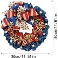 thumbnail image 3 of Clearance Patriotic 4th of July Wreath for Front Door, Memorial Day Wreath with USA Flag Flowers, Red White Blue Hanging Garland for Independence Day Summer Home 4th of July Party Decor, 3 of 3