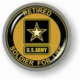 thumbnail image 2 of BestLicensePlateFrames - Soldier for Life Retired CAR Emblem 3D Domed Badge Sticker with Chrome Metal Bezel - Official U.S. Army Licensed Product, 2 of 6