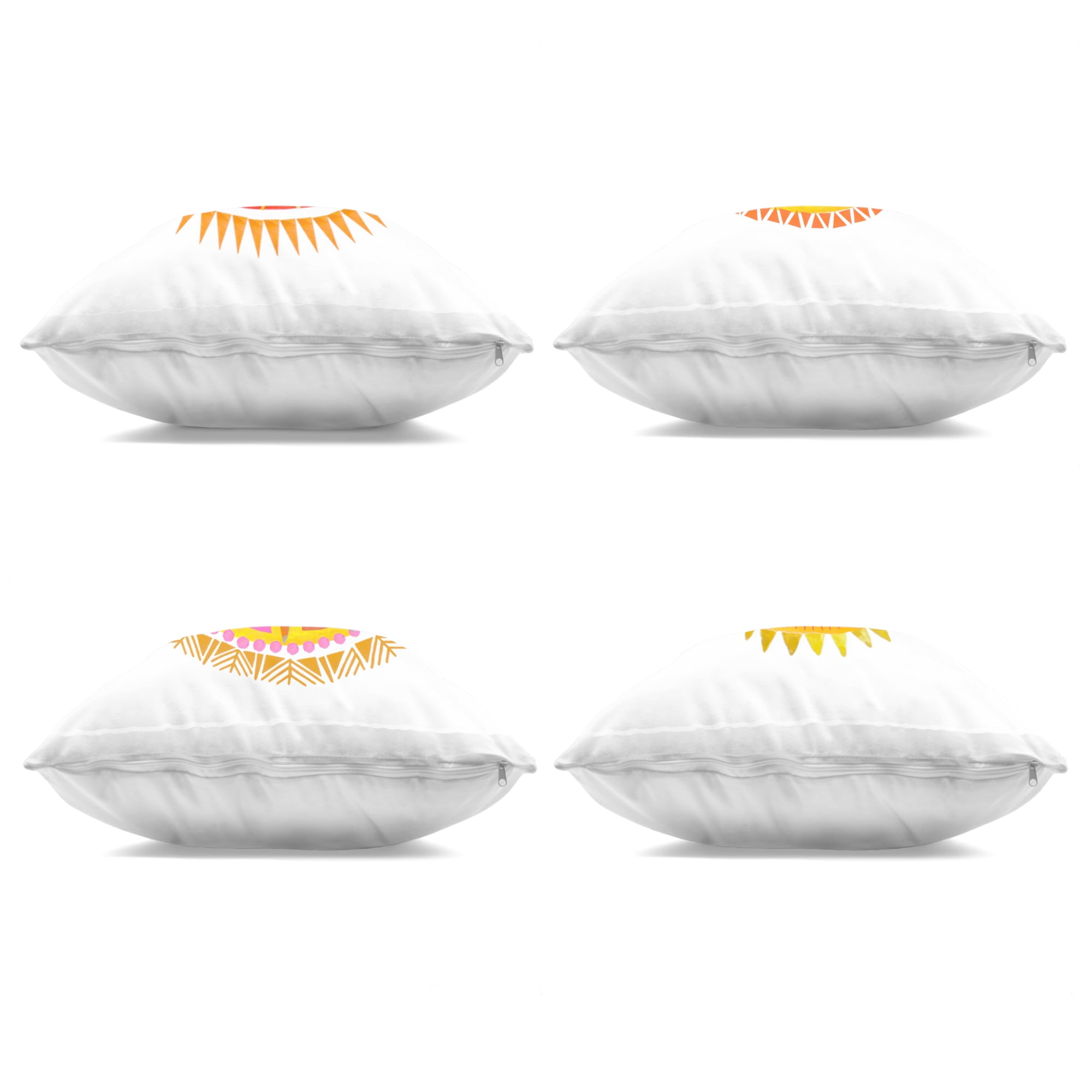 Stupell Industries Warm Happy Suns 4 Piece Decorative Printed Throw Pillow Set, design by Katherine Herrell Studio, 18 x 7 x 18