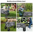 thumbnail image 6 of LUXCOL Collapsible Folding Wagon, Heavy Duty Utility Beach Wagon Cart for Sand with Big Wheels, Adjustable Handle&Drink Holders for Shopping, Camping,Garden and Outdoor, 6 of 6