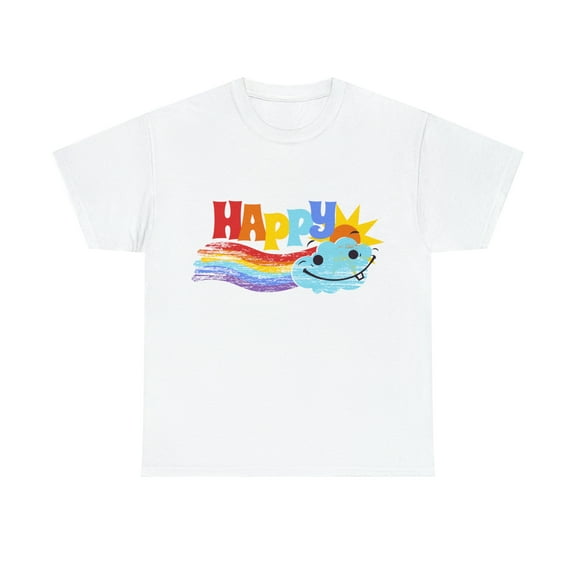 Happy Rainbow Unisex Heavy Cotton Tee