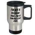 thumbnail image 2 of Amangny Smoke Cat Travel Mug Gifts from Family to Friends on Birthday Celebration, 'I'm Not a Regular Dad. I'm a Smoke Cat Dad.', 2 of 4
