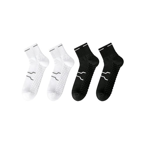SBYOJLPB Men's Cushioned Sports Socks 4 Pairs Thick Sole Breathable Moisture-wicking Running Fitness Socks
