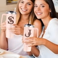 thumbnail image 6 of Monogrammed 40oz Tumbler with Handle for Women, Personalized Birthday Gifts for Women,Initial Cups for Woman Pink Letter J,Customized Gifts for Female Lady Gift for Mothers Day Christmas, 6 of 7