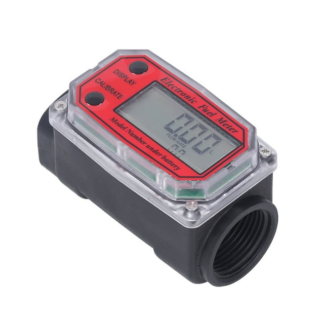 Fafeicy Electronic Turbine Fuel Meter, PPS Digital Display Gear Fuelmeter, Adopts Anti Drip Design And Modular Design, 1in Inlet And Outlet, ±0.5% Repeatability