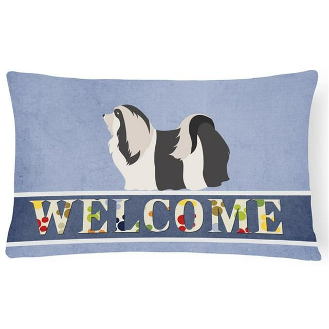 Carolines Treasures BB8314PW1216 Havanese Welcome Canvas Fabric Decorative Pillow