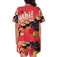 thumbnail image 3 of Naloa Sushi Women's Short-Sleeved Pajama Set, Loungewear, Summer pajamas, Breathable Cozy - 3X-Large, 3 of 9