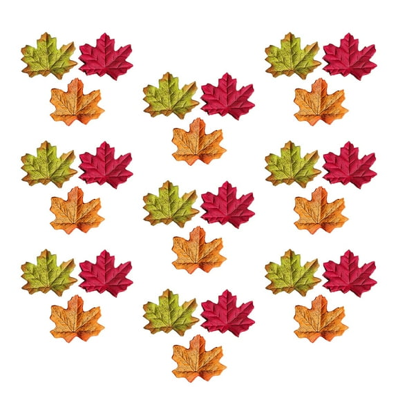 OUNONA 300pcs 8cm Artificial Maple Leaves Multicolor Autumn Fall Leaf for Art Scrapbooking Wedding Home Wall Craft (Random Color)