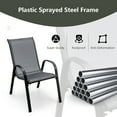 thumbnail image 6 of Gymax 4PCS Patio Stacking Dining Chairs w/ Curved Armrests & Breathable Seat Fabric Grey, 6 of 10