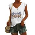 thumbnail image 2 of Camisetas sin mangas con cuello en V de verano para mujer, camisetas de manga corta con estampado de elementos de béisbol Retro OAVQHLG3B Store  lin121212, 2 of 4