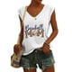 thumbnail image 2 of Camisetas sin mangas con cuello en V de verano para mujer, camisetas de manga corta con estampado de elementos de béisbol Retro OAVQHLG3B Store  lin121212, 2 of 4