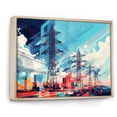 thumbnail image 2 of Designart "Colorfull Power Lines Gridscape Charm I" Power Lines Floater Framed Canvas Wall Art, 2 of 7