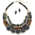 thumbnail image 1 of Conjunto de joyas de estilo bohemio, cadena de clavícula multicapa, pendientes de anzuelo, accesorios para suéter para mujer, 3 piezas, negro ZefeiWu 8390612519864, 1 of 1