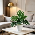 thumbnail image 5 of Realistic Monstera Foliage Bonsai With Pot, Lifelike Faux Foliage Desktop Ornament, Minimalist Indoor Decor for Living Room, Office Desktop and Bedroom Space Embellishment, 5 of 6
