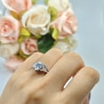 thumbnail image 3 of Two Piece Heart Promise Ring Aquamarine CZ 925 Sterling Silver Size 10, 3 of 6