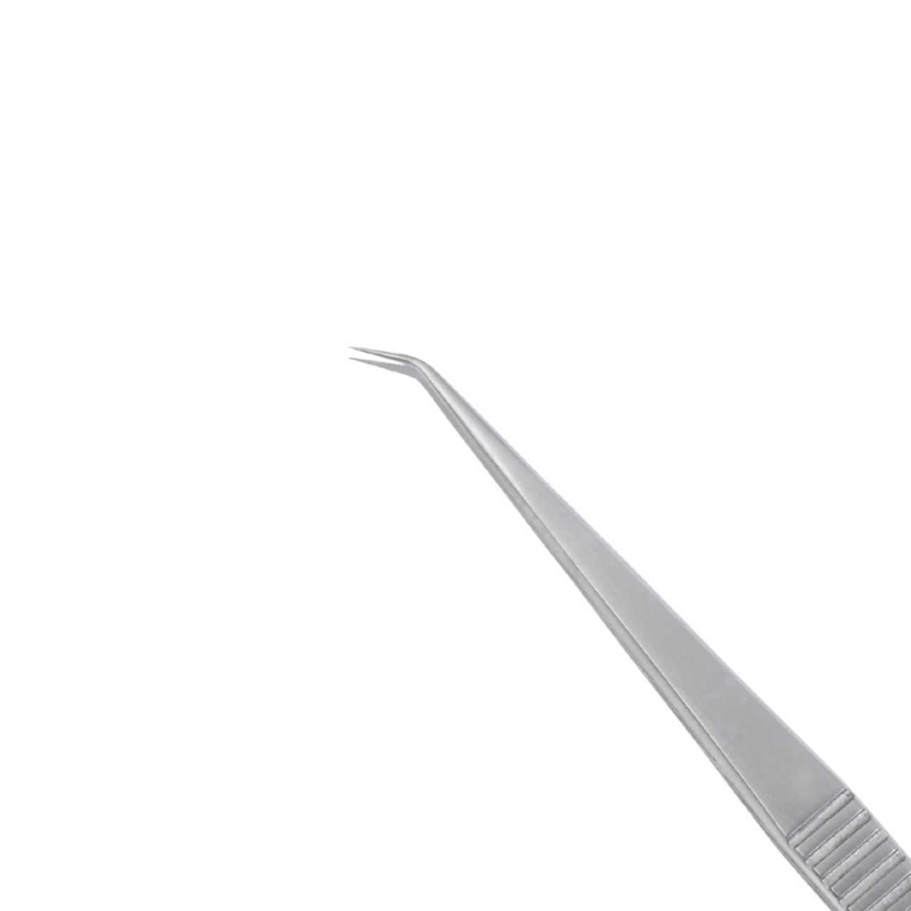 SS Curved Isolation Tweezer (SS Silver) Lash Tweezers for Eyelash Extensions (Curved Tip)