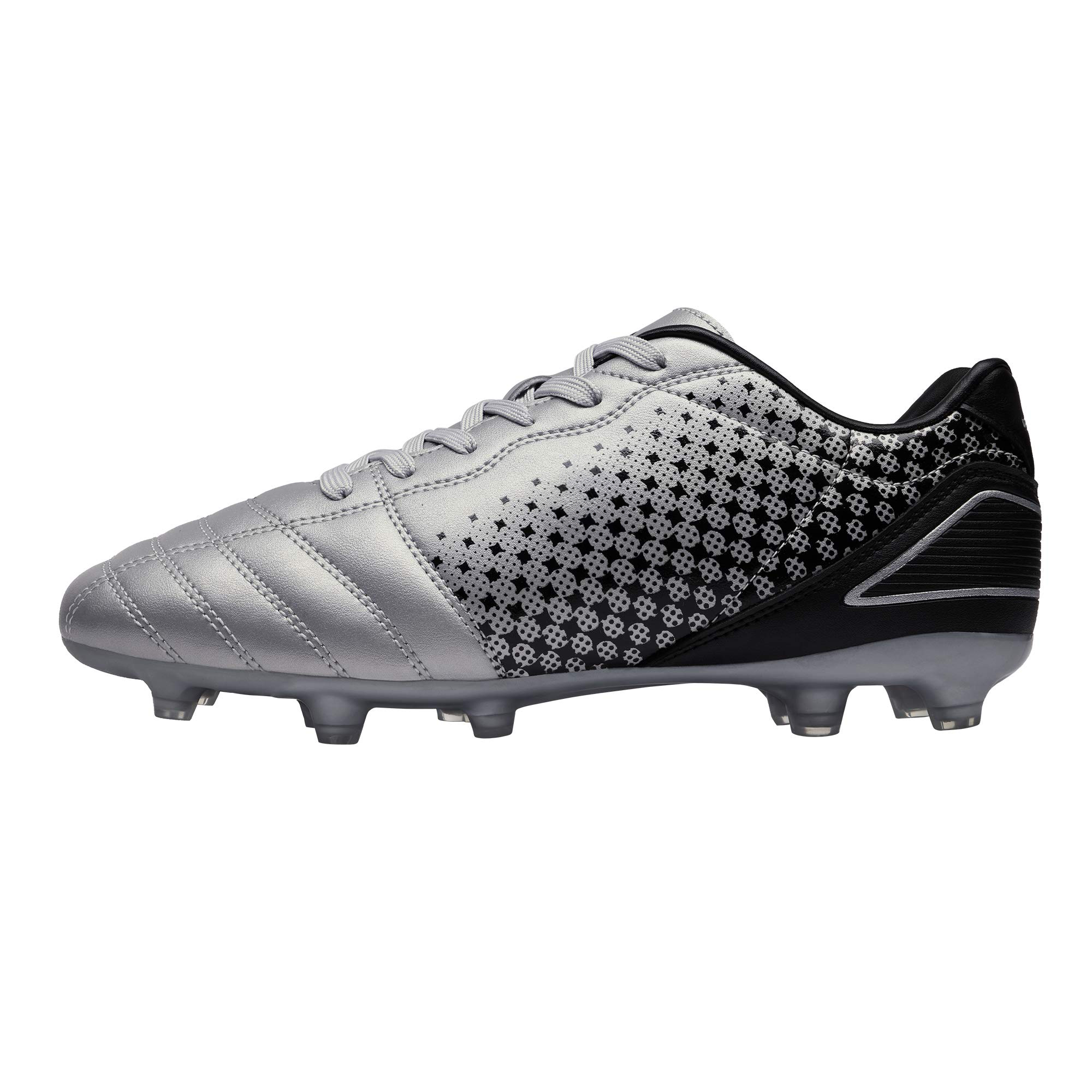 Dream Pairs Men's Soccer Cleats Firm Ground Silver/Black photo 2