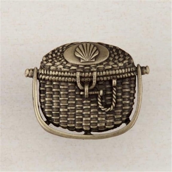 Artisan Collection Nantucket Basket Knob - Antique Brass