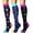 Purple Blue, variant on 3 Pairs Compression Socks for Men & Women 15-20 mmhg Graduated Athletic for Running Nurses Shin Splints Flight Travel